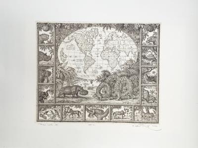 Peter Kľúčik, Mapa Sveta II., 62x45 cm cena: 480 EUR