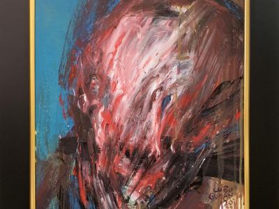 ĽUBO GUMAN, MYSTICKÁ HLAVA I., OLEJ, 50x60 cm, 550 EUR