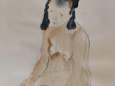 Nude 11,  watercolor, pencil on paper, 21x29 cm, 135 EUR