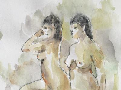 Nudes 01, watercolor, pencil on paper, 17x22 cm, 130 EUR