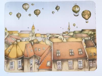   Bratislava, 5 farebná litografia ,  rozmer 64 x 47 cm, cena 190.-EUR  /bez rámu/  