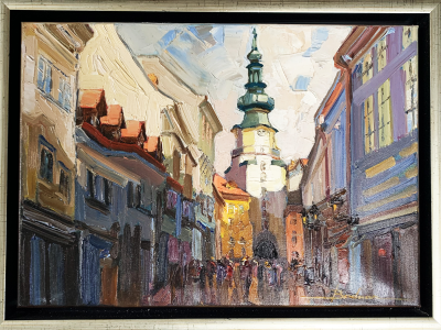 Mykola Bodnar, Bratislava Michalská 2, olej na plátne, 48x35 cm, 380 EUR