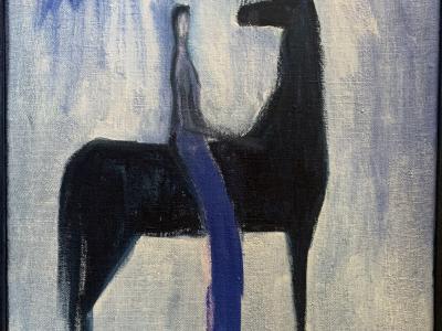 Jana Pivovarníková, Jazdkyňa, olej, 36x50 cm, 430 EUR