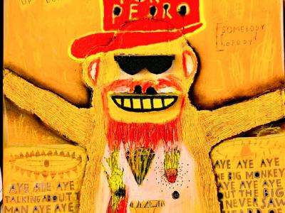 Roman Lazar,  MONKEY MAN, 90 x 120 cm, kombinovaná technika 2400€