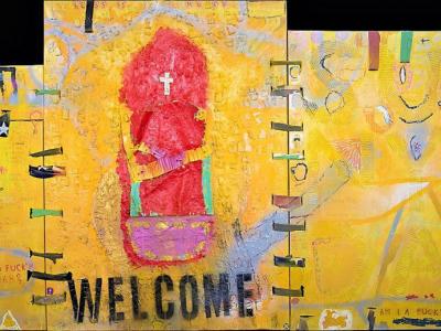 Roman Lazar Welcome Komb Technika 210x130 Cm 1500 Eur